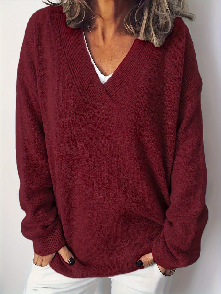 Sofia™ | Blød og Tidløs V-Hals Sweater