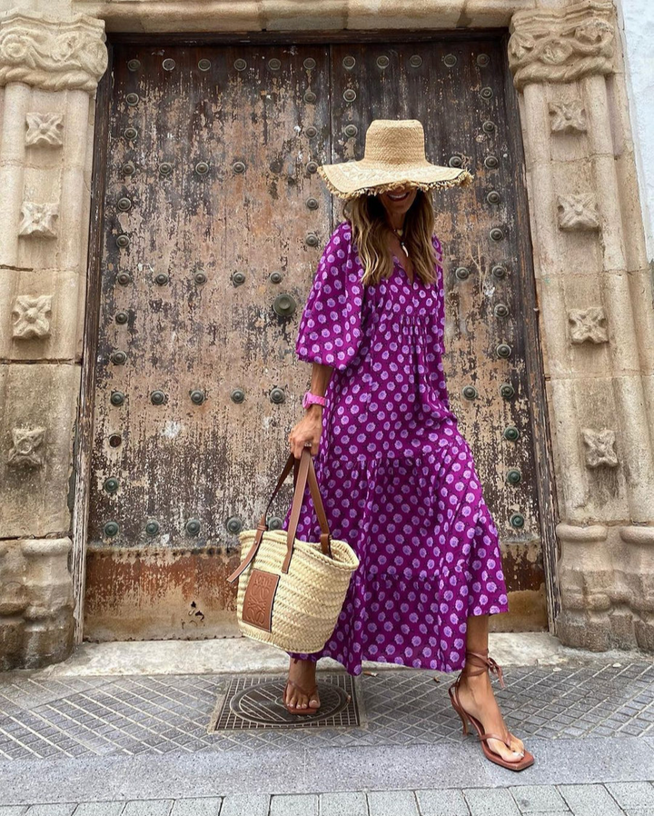 Elin | Maxi Kjole i Boho Bomuld