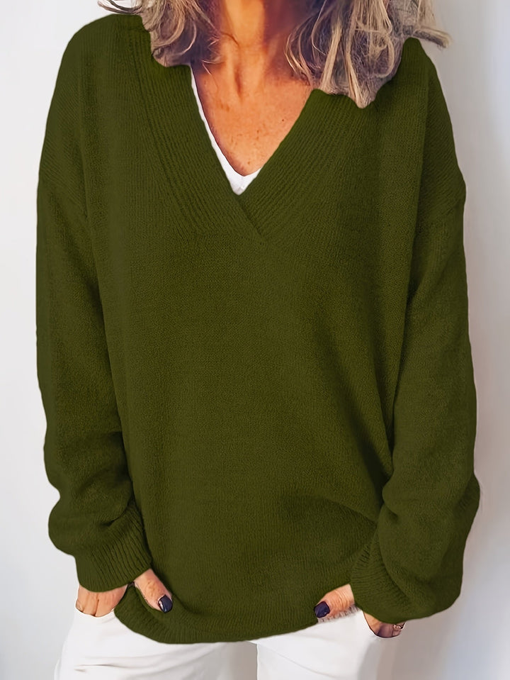 Sofia™ | Blød og Tidløs V-Hals Sweater