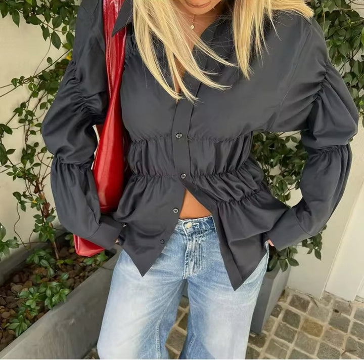 Anna | Bluse med Rynker