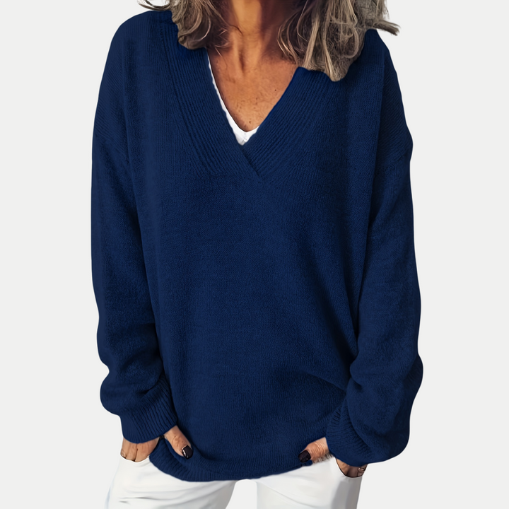 Sofia™ | Blød og Tidløs V-Hals Sweater