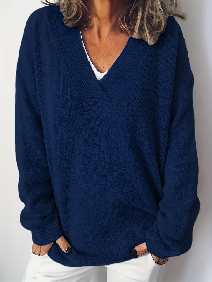 Sofia™ | Blød og Tidløs V-Hals Sweater