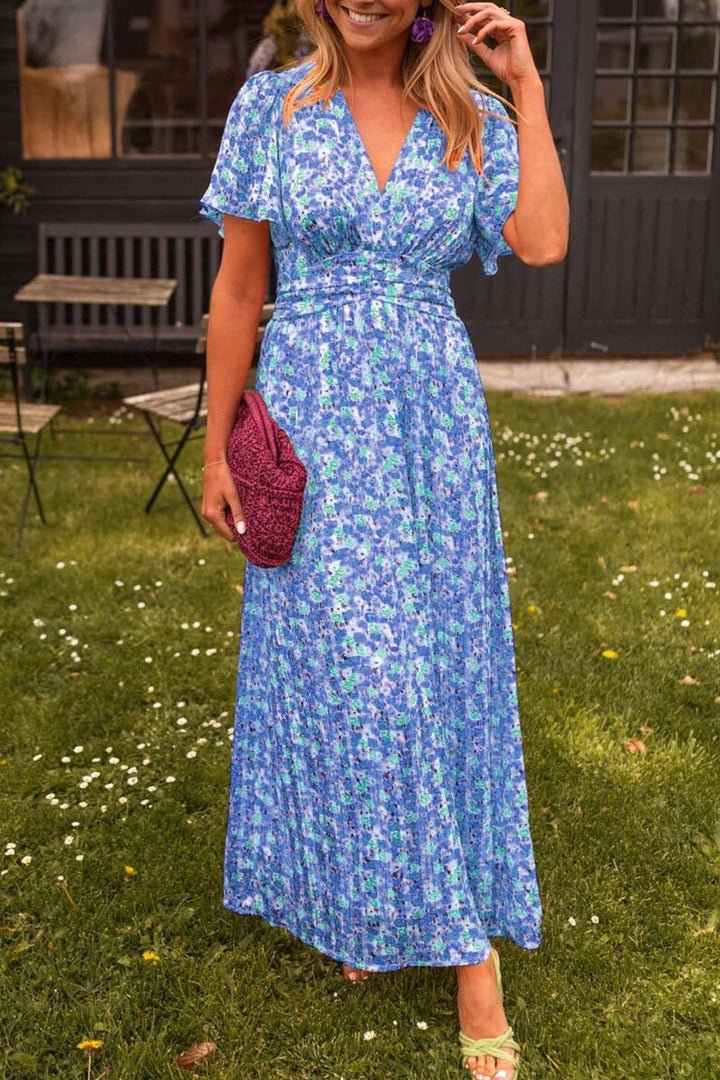 Pauline | Lang kjole med blomsterdesign